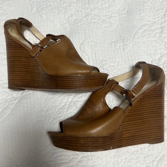 Coach Wedge Sandal color Brown Size 10 - Picture 3 of 8
